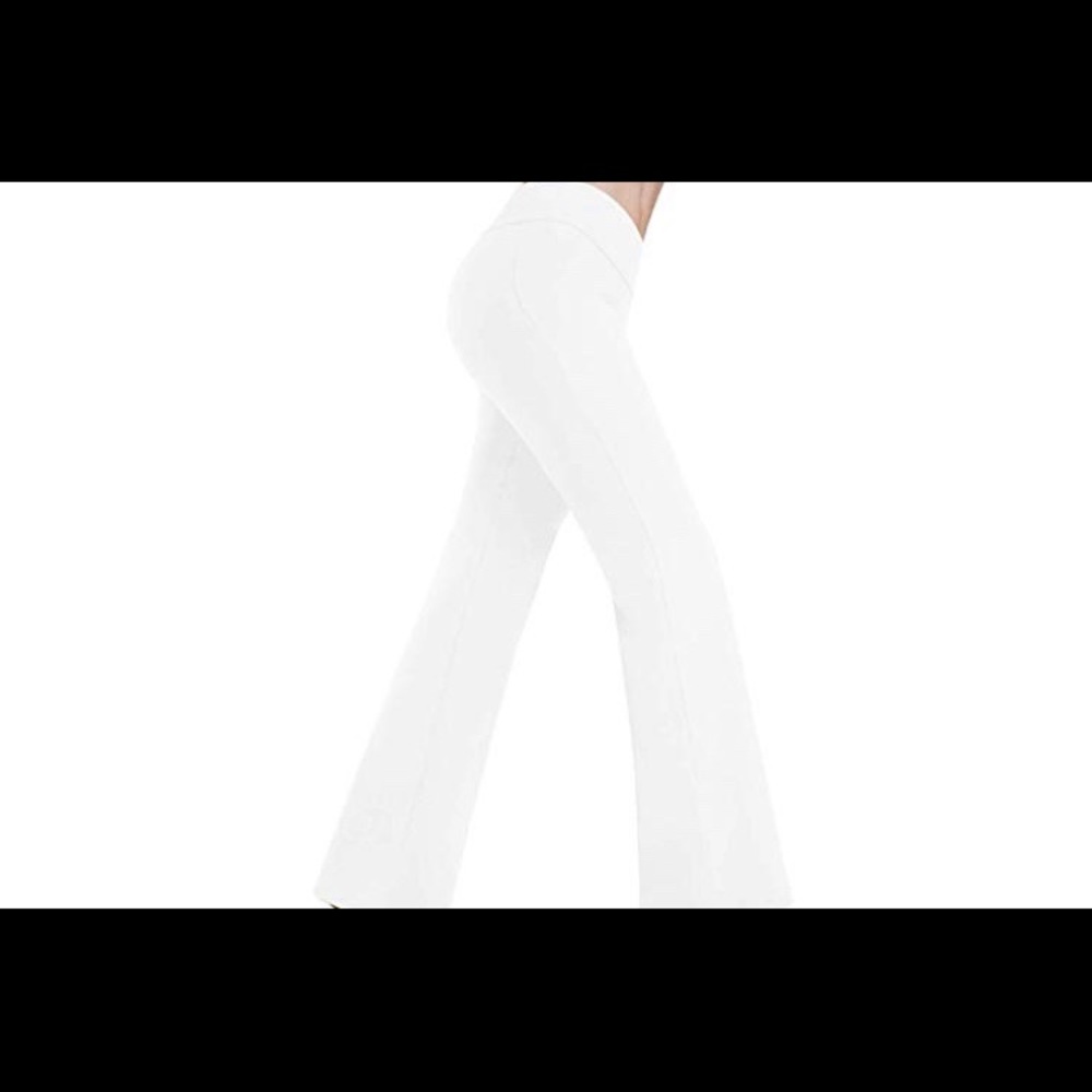 White boot cut spandex polyester pants flex to fit
